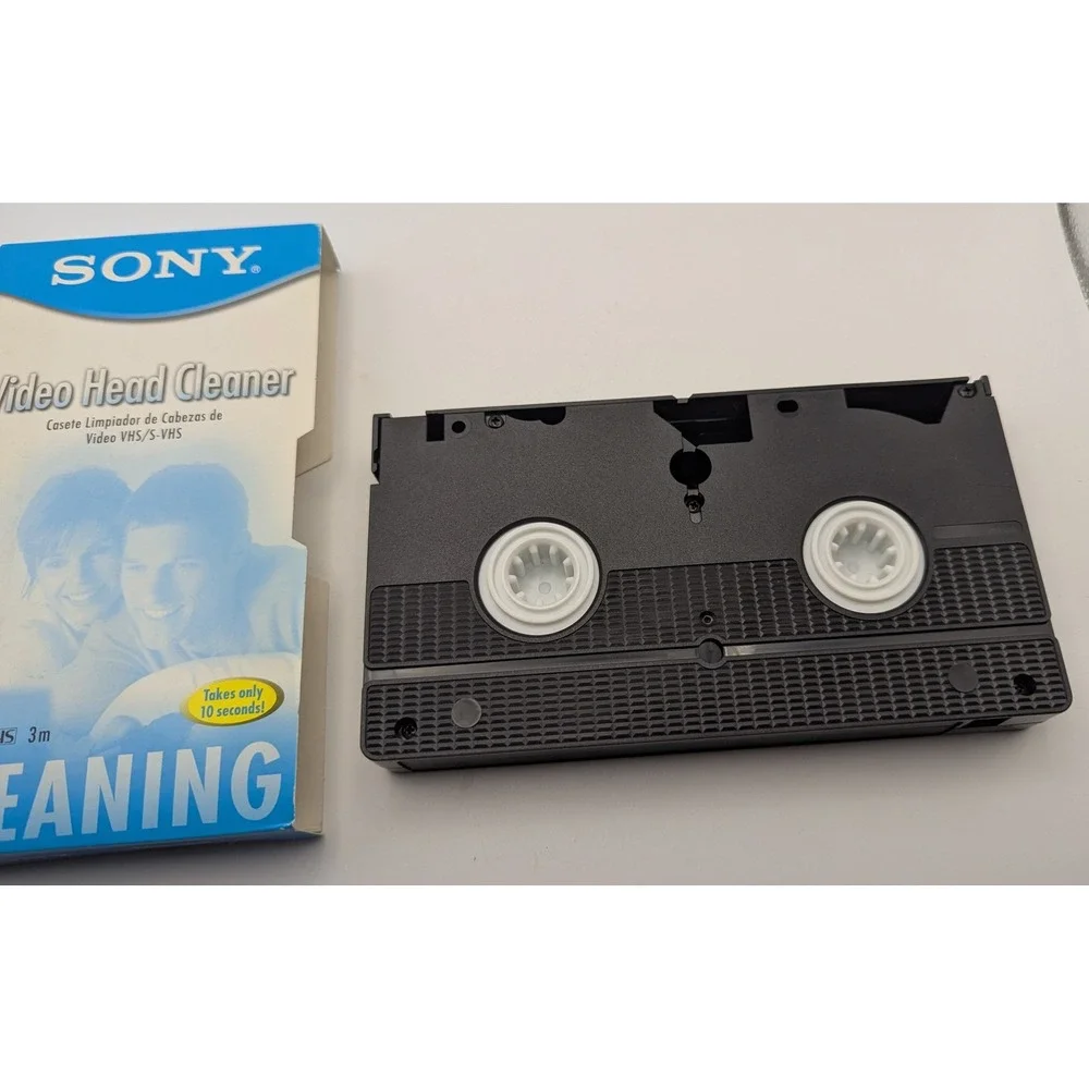Sony Video Head Cleaner VHS T-6CLDL VCR Cleaning 10 Seconds Cleaning 2002 3m